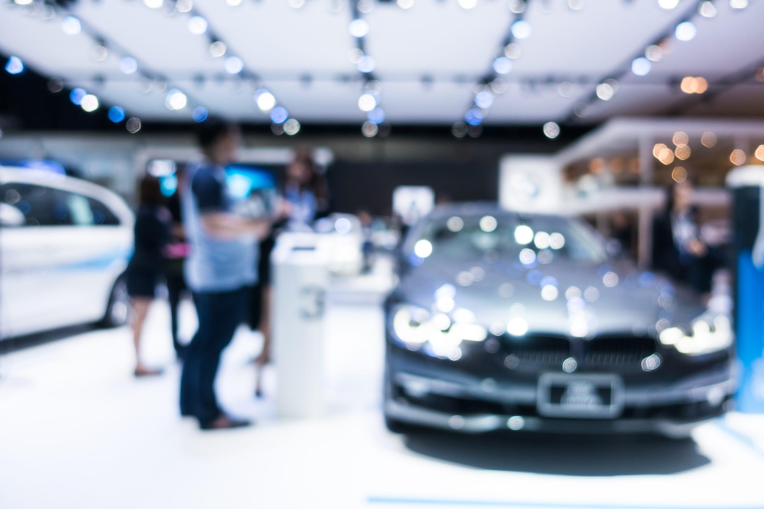 Abstract blur and defocused car and motor exhibition show